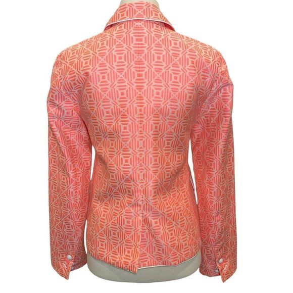 GAP Jacquard Academy Blazer Tailored Fit Neon Pink - Women's 0 - Picture 2 of 8